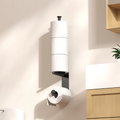 Vertical Wall-Mounted Toilet Paper Holder and Reserve