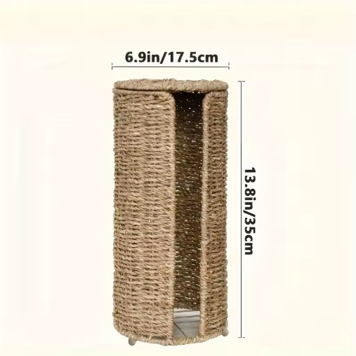 Woven Seagrass Toilet Paper Reserve & Organizer