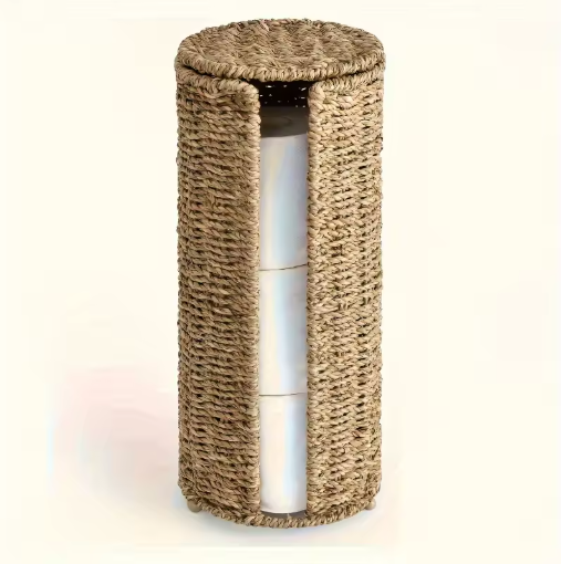 Woven Seagrass Toilet Paper Reserve & Organizer