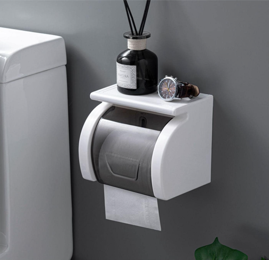 Self Adhesive Waterproof Toilet Paper Holder with Shelf
