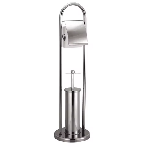Floor Standing Toilet Brush and Paper Holder