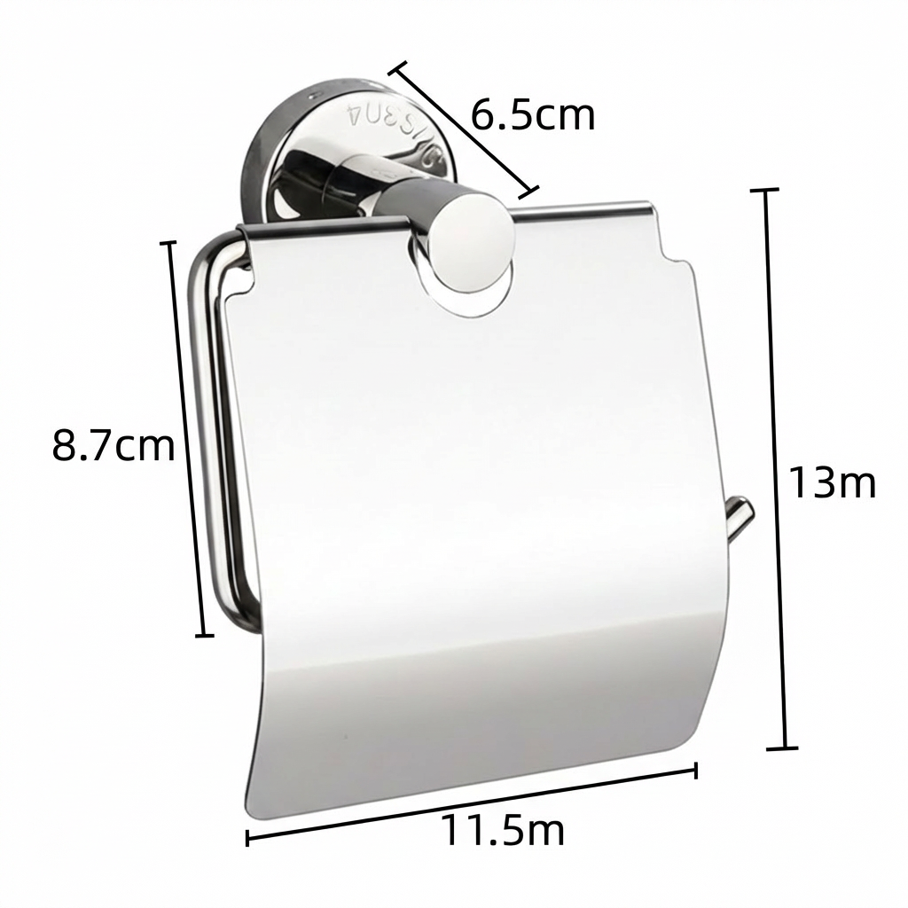 Toilet Paper Holder with Rack Cover Sliver Toilet Paper Holder Stainless Steel